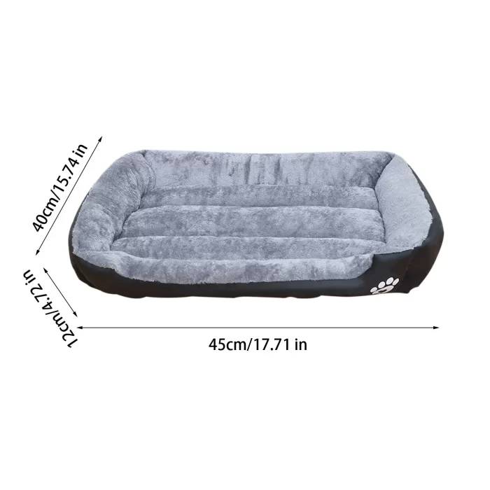 XIAOLE Bedsure Orthopedic Dog Bed For Medium Dogs, 15.5 X 17.7'X 4.7in Pet Sofa Beds, Oxford Cloth Short Plush Pet Couch Bed With Removable Washable Cover, Nonskid Bottom, Black - Image 3